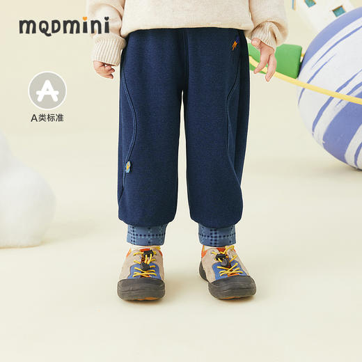 【秒】【专柜同款】MQD童装男童冬季加绒牛仔裤男宝宝加厚裤子潮 商品图0