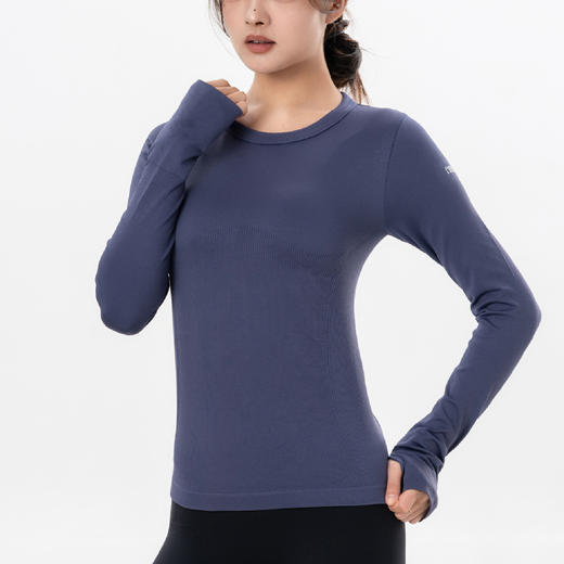 Gymicon能量符号 秋冬无缝圆领上衣瑜伽服女跑步健身修身显瘦运动长袖健身YASY2589 商品图3