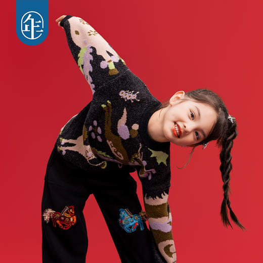 年衣童装儿童毛衣冬季新品亲子男女童中式针织衫天马行空毛衣 商品图4