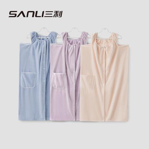 三利毛巾新款可穿浴巾浴袍可穿式浴裙澡堂女可裹澡巾珊瑚绒大浴巾 商品图1