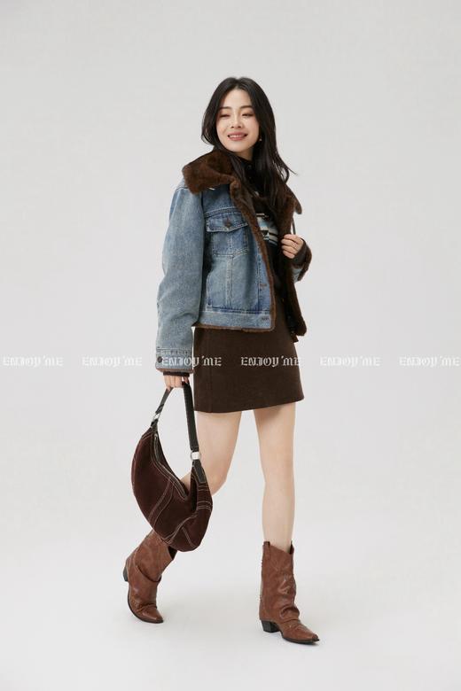 【门店同款】ENJOY冬季“游牧漫寻”翻领毛毛牛仔外套 168143232 商品图2