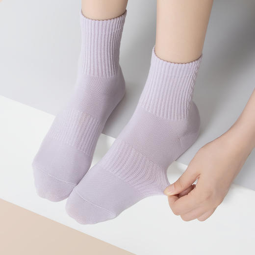 【直角跟设计 不易下滑】副歌四季7A抑菌基础运动款男袜女袜5双装享收纳袋 商品图6