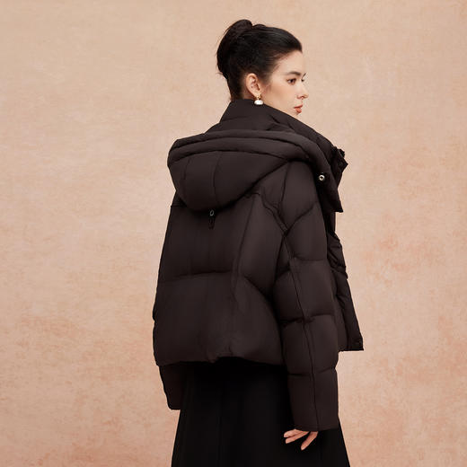 QR002斯尔丽25新款冬季连帽短款休闲面包服宽松加厚90绒时尚减龄羽绒服 商品图9