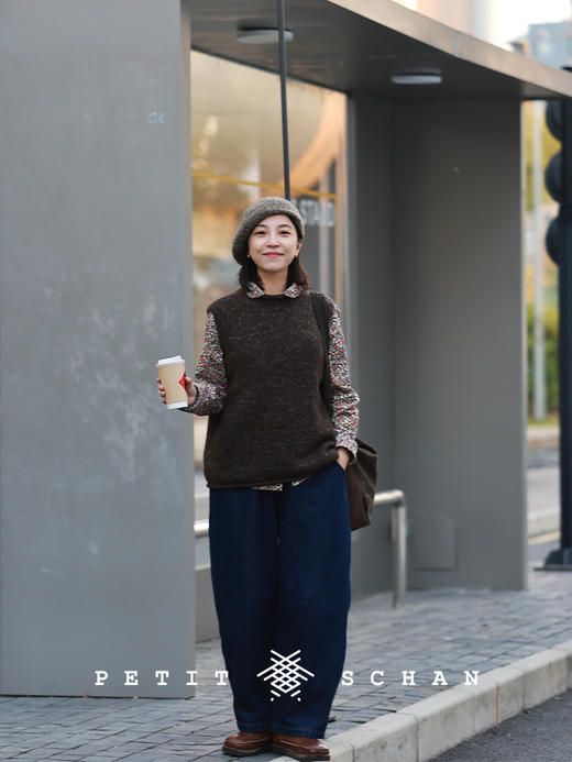 PETIT SCHAN小闪 CLO#994 black rice porridge 黑米粥 牦牛绒羊毛手纺纱手编背心 商品图2