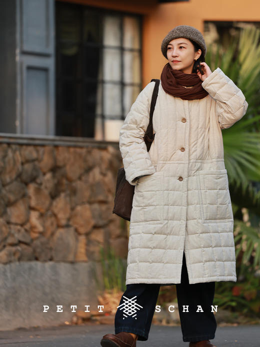 PETIT SCHAN小闪 CLO#990 Comfort blanket 小被子 95白鹅绒立领长款羽绒服 商品图3