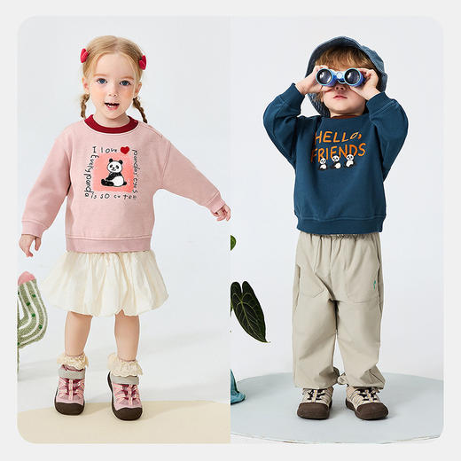 迷你巴拉巴拉男女童宝宝卫衣复古熊猫柔软亲肤舒适不易变形春新品 商品图2