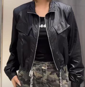 NC立领拉链短款长袖外套50707（黑）秋季253060040321 商品图0