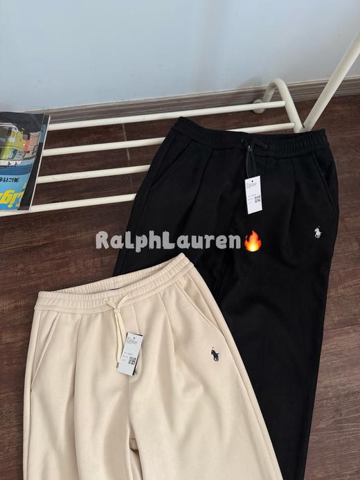 拉夫劳伦冬季新款麂皮绒感面料加绒加厚褶皱廓形休闲长裤 商品图3