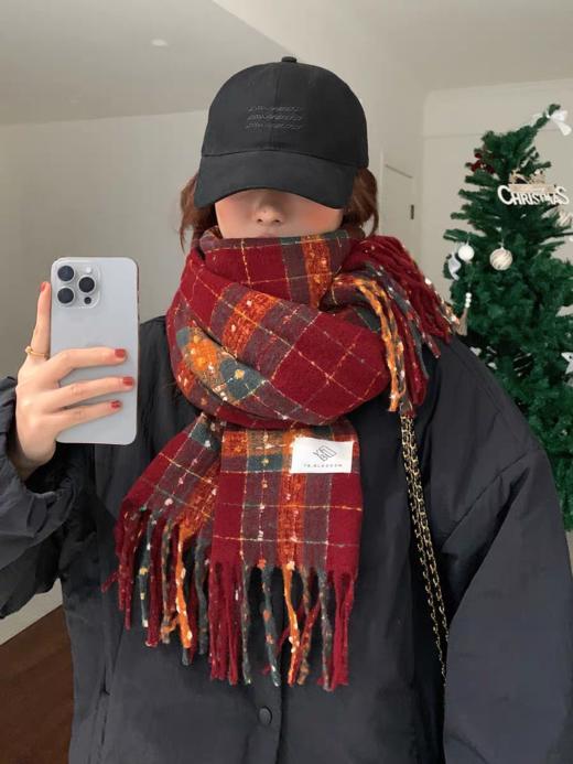 <曾小咸推荐> 韩版千鸟格氛围感围巾 日常价89/件 商品图6