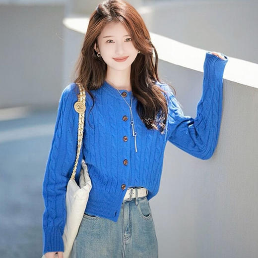 ORIGNAL&CO克莱因蓝开衫、连帽针织衫，两款可选，显白、高级、有气质【3-5天发货，周末顺延】 商品图1