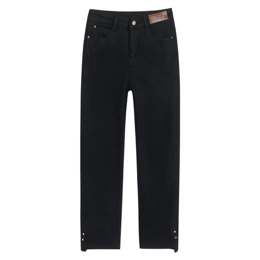 「自」全新升级【铂金会员174/天猫229/差价55】(05347)洛诗琳复古蓝九分直筒裤2025冬季高腰加绒弹力显瘦烟管裤 商品图4