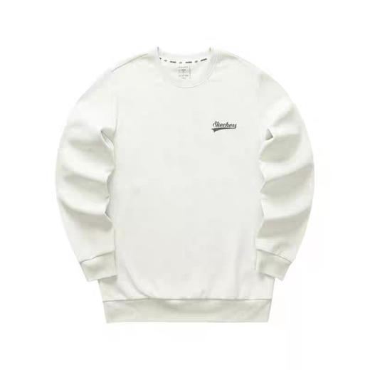 XY/Skechers斯凯奇秋冬白色运动上衣男女款休闲加绒卫衣L323U171 商品图1