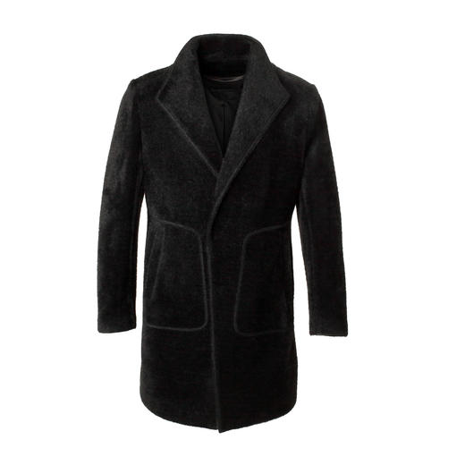 Marco Azzali 黑色大翻领大衣 Y5365200 商品图0