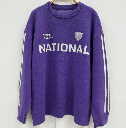 NC圆领美式织带毛织上衣51017（紫）冬季 954011340321 商品图3