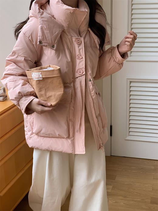 卉遇&甜美学院风三粒扣白鸭绒羽绒服HY-53★ 商品图1