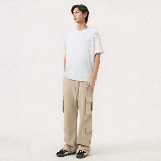 gxg.jeans男装 卡其色口袋设计宽松直筒工装休闲长裤 25年秋 商品图4