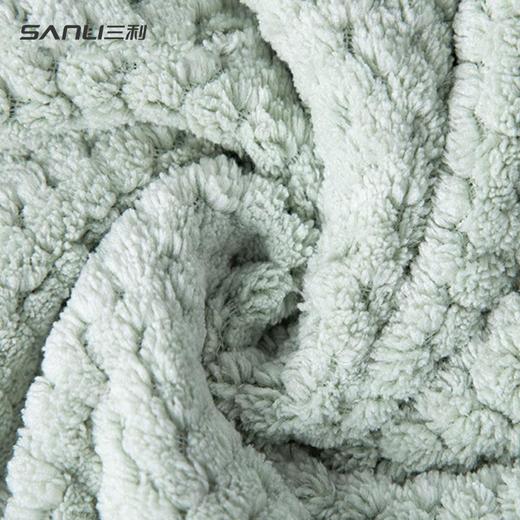 三利毛巾菠萝格干发帽珊瑚绒干发帽78g浴帽成人吸水女包头巾毛巾 商品图2