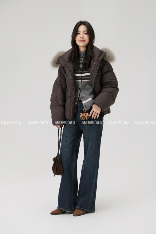 【门店同款】ENJOY冬季豹纹毛球加绒阔腿裤 168046053 商品图2