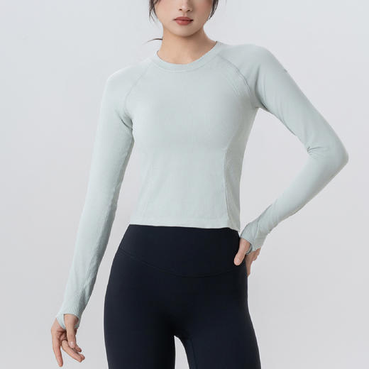 Gymicon能量符号 秋冬运动上衣女带胸垫时尚修身长袖收腰显瘦健身瑜伽服YASY2590 商品图2