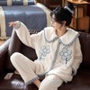 珊瑚绒睡衣女春秋冬季加厚保暖可爱法兰绒家居服公主风套装粉熊 商品缩略图3