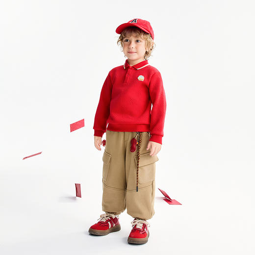 【实体店同款】男童翻领长袖卫衣春季新款安奈儿童装XB611007 商品图3