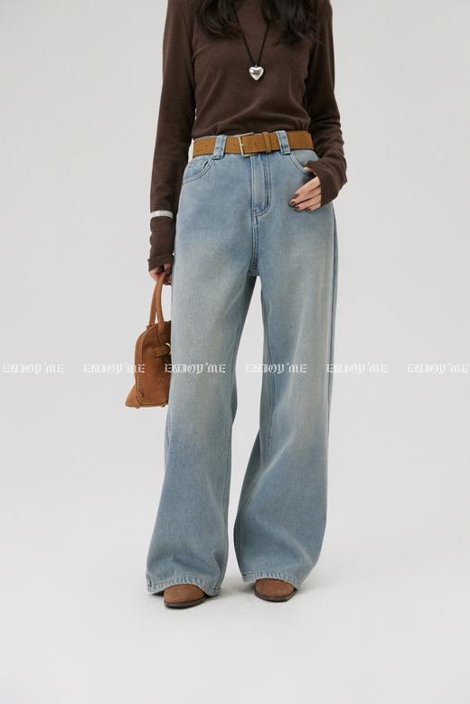 【门店同款】ENJOY冬季水洗磨白复合绒阔腿裤 168099972 商品图2