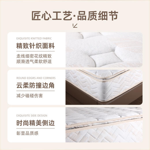 雅芳婷荣耀公爵乳胶防螨床垫家用卧室科学护脊连锁金刚弹簧床垫 商品图4
