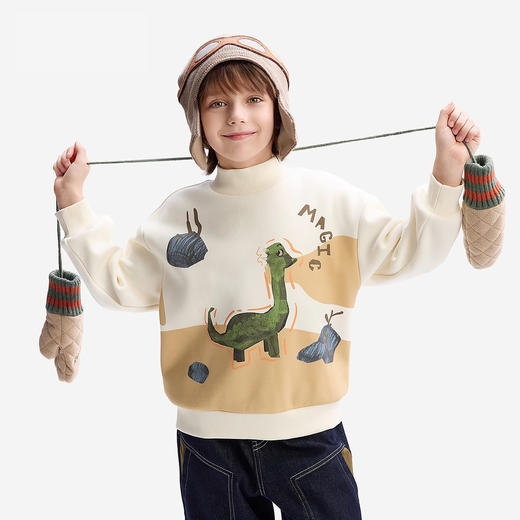 【MQD】童装男童加绒卫衣秋冬新款保暖打底衫儿童加厚打底衫T恤 商品图0