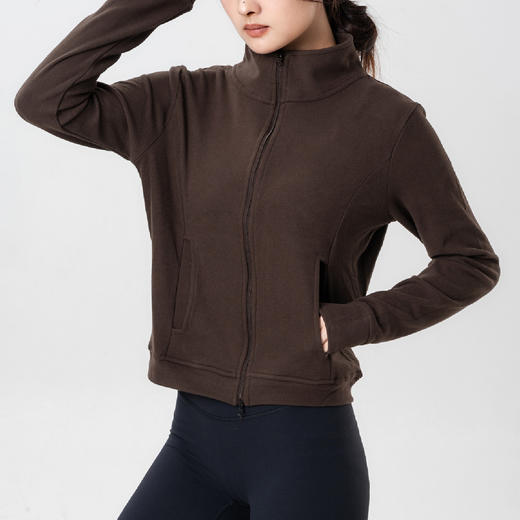 Gymicon能量符号 宽松高领德绒高领防风外套保暖修身显瘦健身跑步瑜伽运动外套女YAWT2588 商品图1