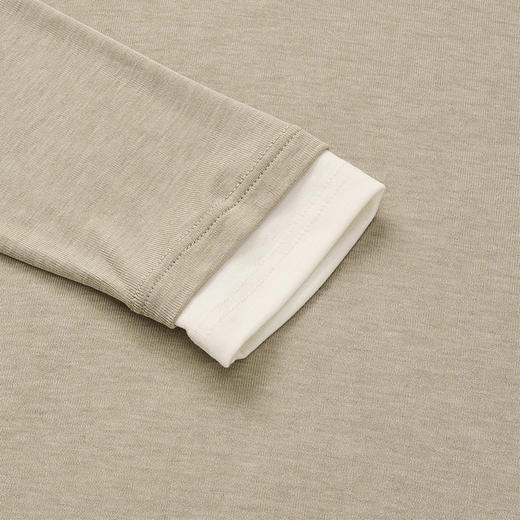 【2件9折】【Petit Bari】(多色)简约软糯天丝羊毛圆领假两件上衣 商品图8