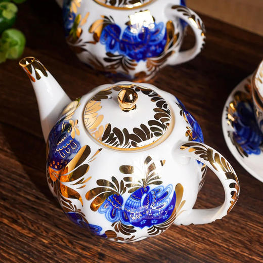LOMONOSOV 俄皇    金色花园咖啡杯子高档精致陶瓷英式下午茶具套装 商品图3