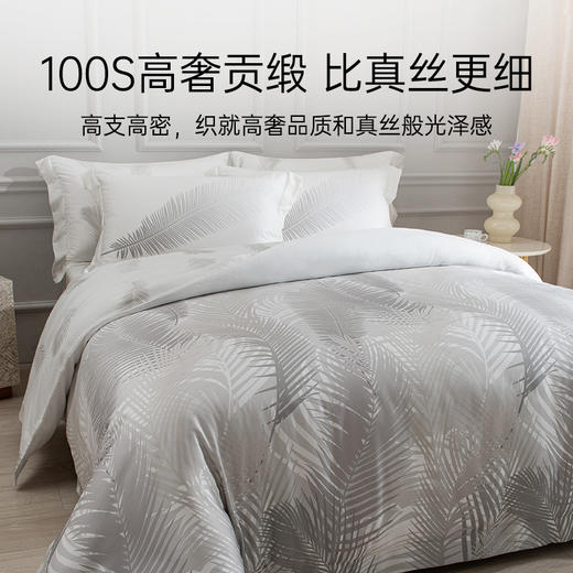 2025年新款雅芳婷100S摩登丝六件套轻奢天丝被套床笠床单丝滑套件 商品图4