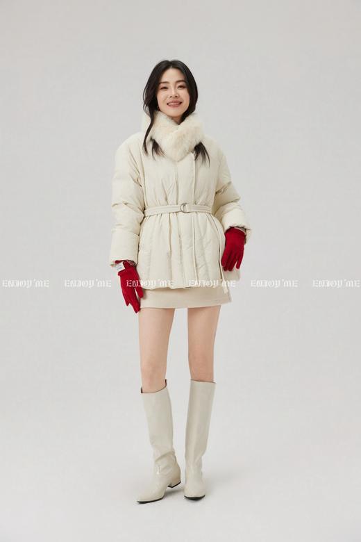 【门店同款】ENJOY冬季“暖冬软糖”狐狸毛围脖收腰羽绒服 168494631 商品图3