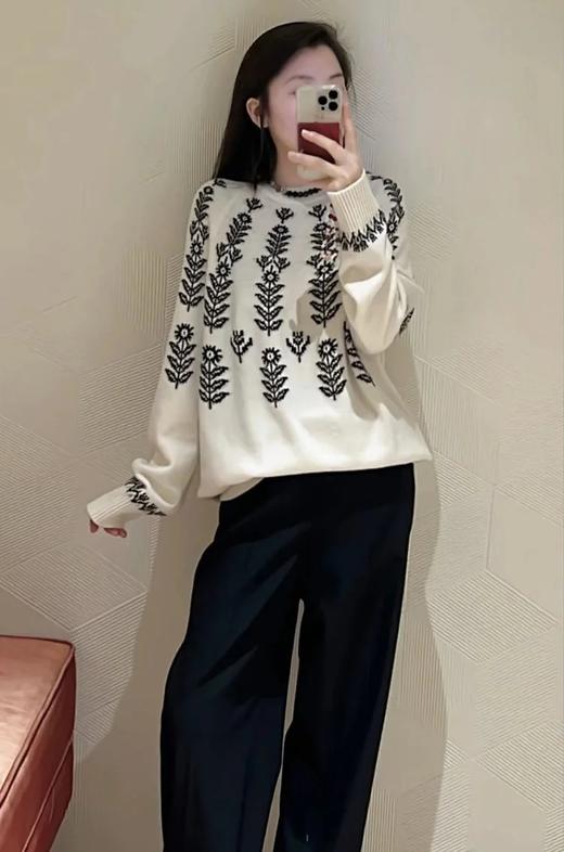 【高品质私服】【费尔岛虚提羊毛羊绒套头针织衫】陈都灵同款~2色可选，古文艺感满分！手感软糯亲肤，搭配提花工艺超精致【无标出货 介意慎拍】WD 商品图4