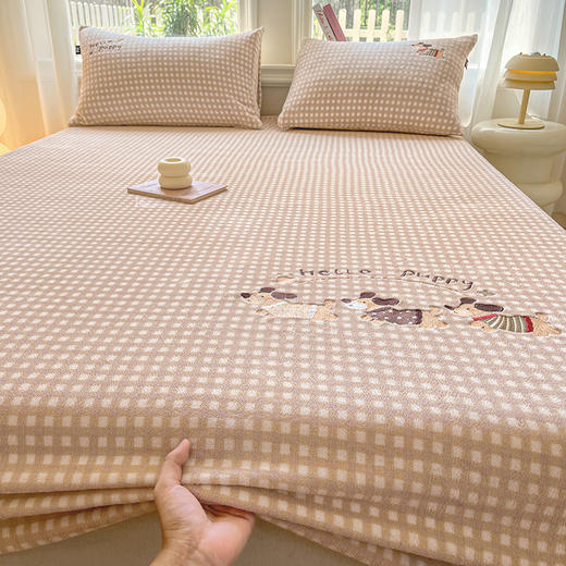 【清仓59元/床】秋冬A类高克重刺绣牛奶绒单床笠【不支持退换货】 商品图5