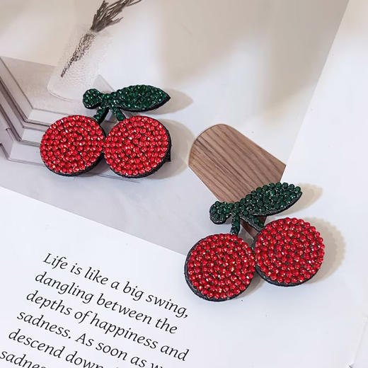 满钻小樱桃对夹对装发夹-纪念日百货门店同款168099471 商品图1