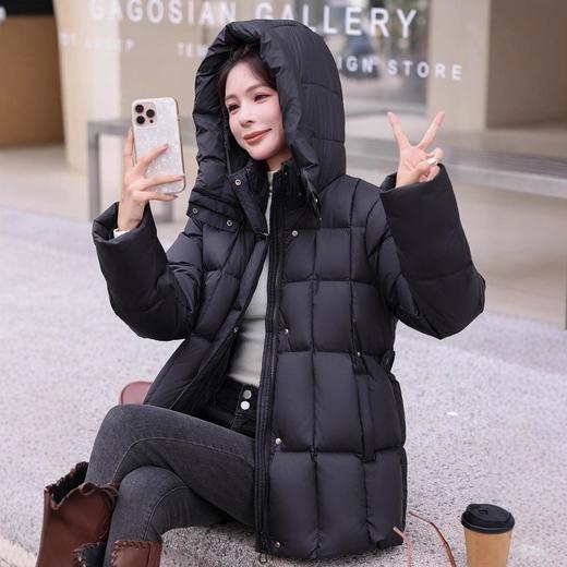 新国标90白鸭绒加肥加大码胖mm200斤中长款收腰显瘦羽绒服女2521 商品图2