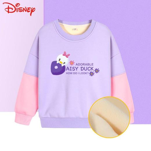 迪士尼女童冬季加绒加厚卫衣女孩冬款假两件打底衫儿童冬装上衣 商品图3