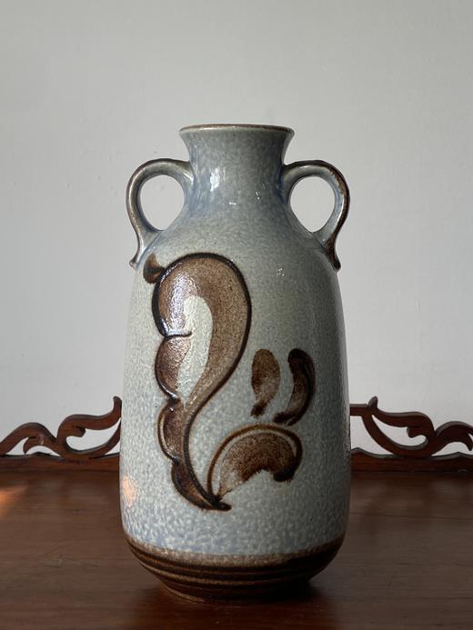 1960s西德手绘花朵 双耳花瓶 B0293 商品图1