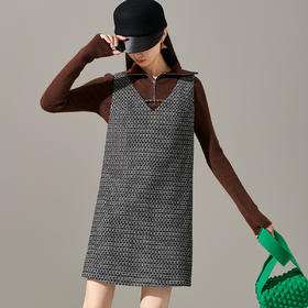 剩M/L 芳外2025时尚气质无袖连衣裙v领针织搭配宽松背心一步裙女士1515