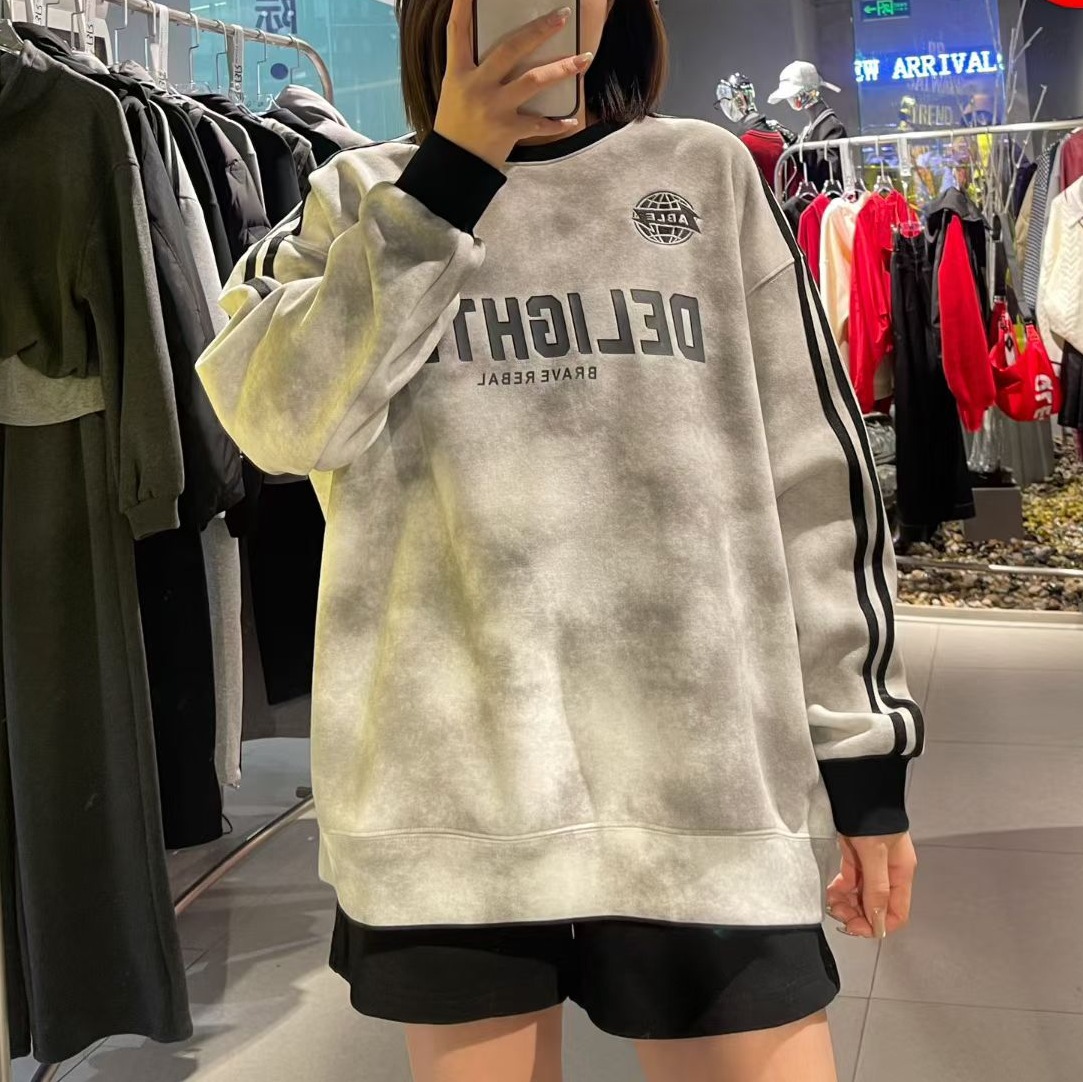 NC撞色圆领晕染卫衣50928(灰） 冬季 254020030321