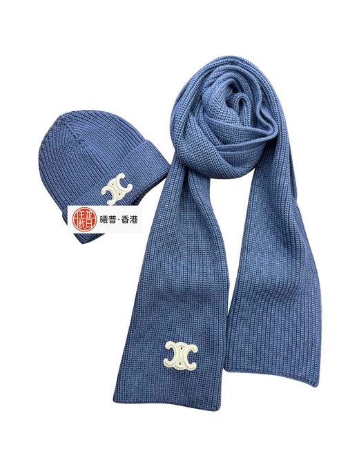 中性款羊毛针织帽围巾套装la008 商品图1