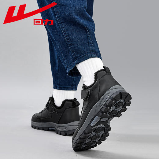 回力老人鞋冬季加绒鞋子2025新款一脚蹬雪地靴中老年人棉鞋爸爸鞋 商品图4