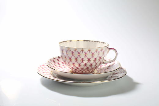 LOMONOSOV 俄皇   红色网纹系列高档精致欧式骨瓷下午茶茶具套装 商品图3