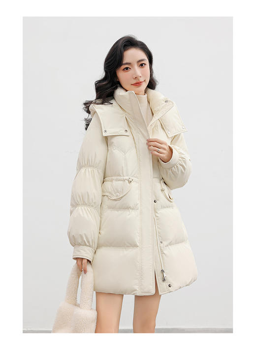 卉遇YY同款收腰中长款羽绒服HY-27★ 商品图4
