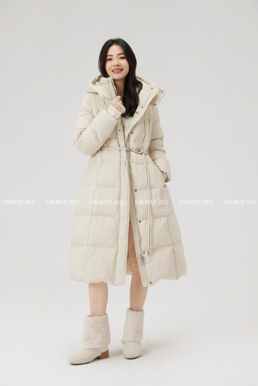 【门店同款】ENJOY冬季“暖冬知性”收腰连帽长款羽绒服 168494665 商品图1