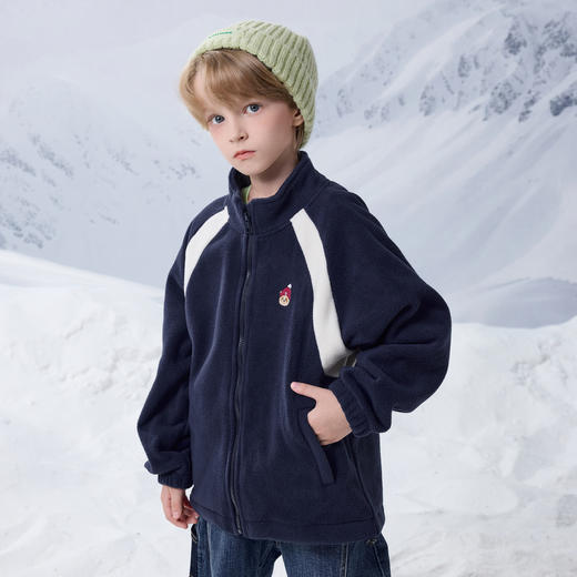 【MQD】童装男大童摇粒绒外套秋季款潮酷儿童休闲学院风立领外套 商品图3