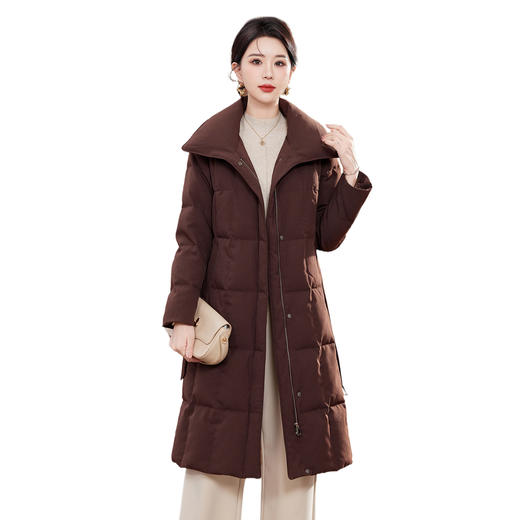 丁摩长款羽绒服鹅绒女冬季新款加厚保暖修身洋气质女士羽绒衣外套显瘦 ALW23506 商品图4