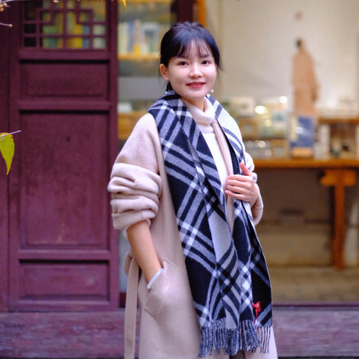 【1OO%二狼山白羊绒】B C G家等大牌代工厂羊绒围巾多个款式可选 商品图1