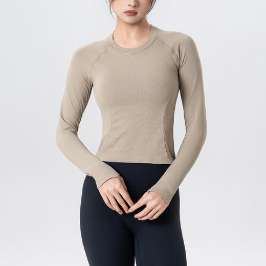 Gymicon能量符号 秋冬运动上衣女带胸垫时尚修身长袖收腰显瘦健身瑜伽服YASY2590 商品图3